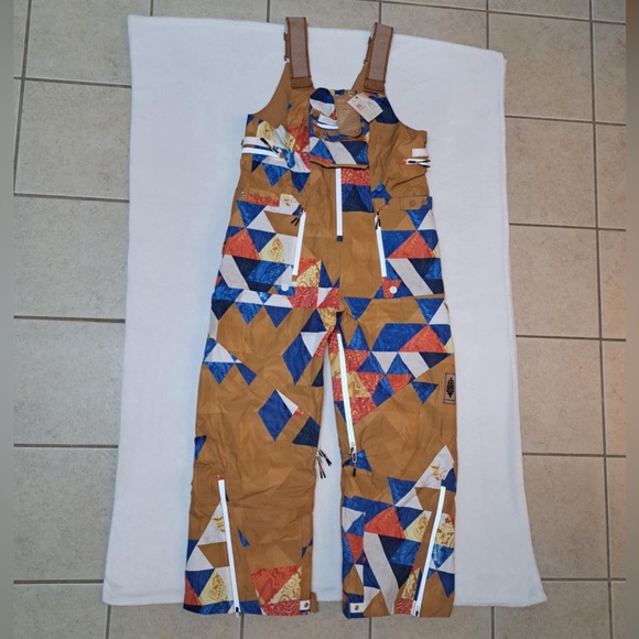 Free People- FP MOVEMENT Care FP On The Ascend Printed Insulated Ski Bib Overall - Picture 3 of 12